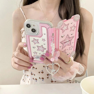 เคสโทรศัพท์มือถือ ลาย Pink Star MagicBook สําหรับ iPhone 11 12 12pro 12promax 13 13pro 13promax 14 14pro 14promax