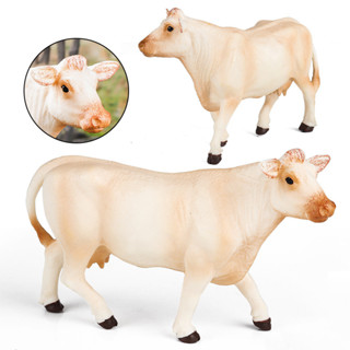 โมเดลฟาร์มสัตว์ Charolais cattle ของเล่นเสริมการเรียนรู้ สําหรับเด็ก