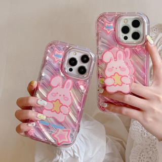 เคสโทรศัพท์มือถือนิ่ม กันกระแทก ลายกระต่ายน่ารัก สําหรับ Iphone11 iPhone14 13 12 11