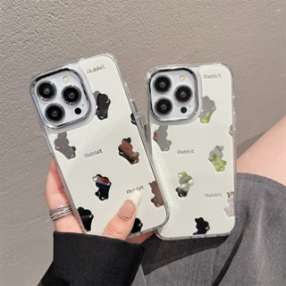 เคสโทรศัพท์มือถือ PC แข็ง ลายการ์ตูนกระต่าย สีขาว เรียบง่าย สําหรับ iPhone 14 Pro max case 13 Pro max 12 Pro max 14 Pro 13 Pro 12 Pro 11 12 13 14 case