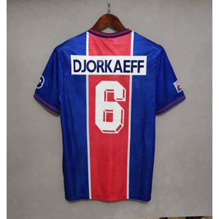 เสื้อกีฬาแขนสั้น ลายทีมชาติฟุตบอล PSG Paris Saint-Germain DJORKAEFF คุณภาพสูง 95-96 ชุดเหย้า สไตล์เรโทร