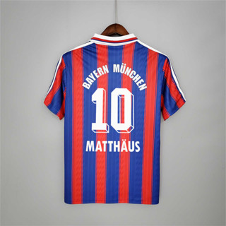 เสื้อกีฬาแขนสั้น ลายทีมชาติฟุตบอล Bayern Munich KLINSMANN MATTHAUS 95-97 ชุดเหย้า คุณภาพสูง สไตล์เรโทร