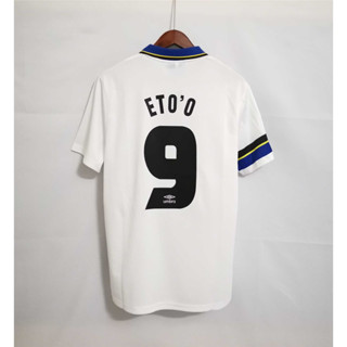 เสื้อกีฬาแขนสั้น ลายทีมชาติฟุตบอล Inter Milano RONALDO ETOO 97-98 ชุดเหย้า คุณภาพสูง สไตล์เรโทร