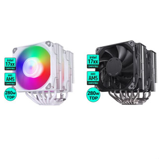 Phanteks ท่อทําความเย็น CPU Polar T6 dual tower 6 ท่อความร้อน 280W สําหรับ LGA1700 115X 1200 20xx AM5 AM4