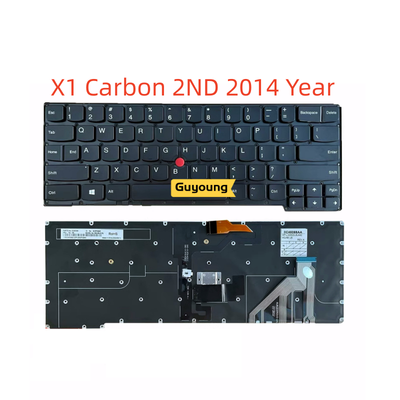Yjx คีย์บอร์ดแล็ปท็อป ภาษาอังกฤษ แบ็คไลท์ สําหรับ Lenovo Thinkpad X1 Carbon X1C 3RD 2ND 3TH 2013 2014 2015 2016 2017 2018 2019 2020
