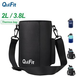 Quifit กระติกน้ําร้อน สเตนเลส 2 ลิตร 3.8 ลิตร ปรับสายสะพายไหล่ได้ เดินทางง่าย