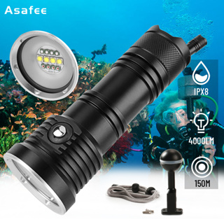 Asafee DR01 ไฟฉายดําน้ํา L2 LED+XPE 400LM IPX8 5 โหมด กันน้ํา 50 เมตร สําหรับดําน้ํา