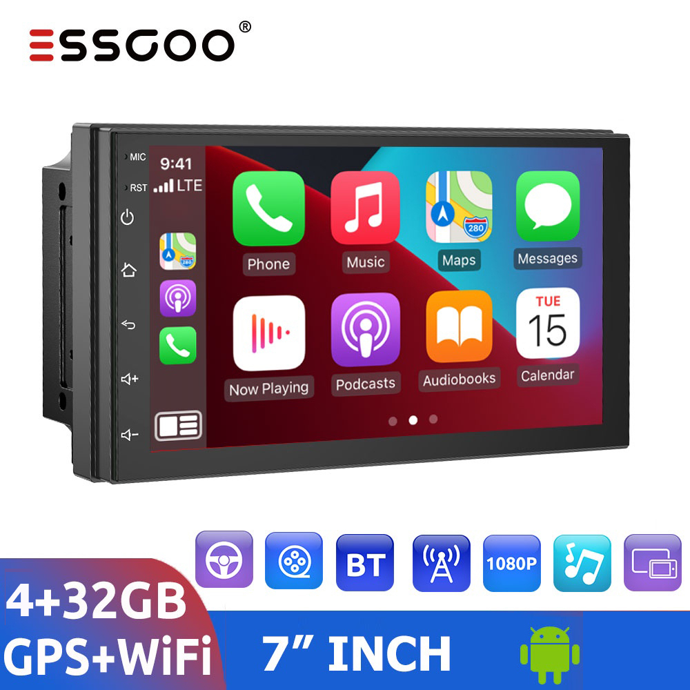 ESSGOO จอแอนดรอยด์ติดรถยนต์ [4G+32G Ips] วิทยุติดรถยนต์ แอนดรอยด์ 12 เครื่องเล่นวิทยุ FM GPS Wifi บลูทูธ EQ USB 7 นิ้ว 2Din Android 12.0 สําหรับรถยนต์ จอแอนดรอยด์ติดรถยนต์ toyota isuzu จอแอนดรอย