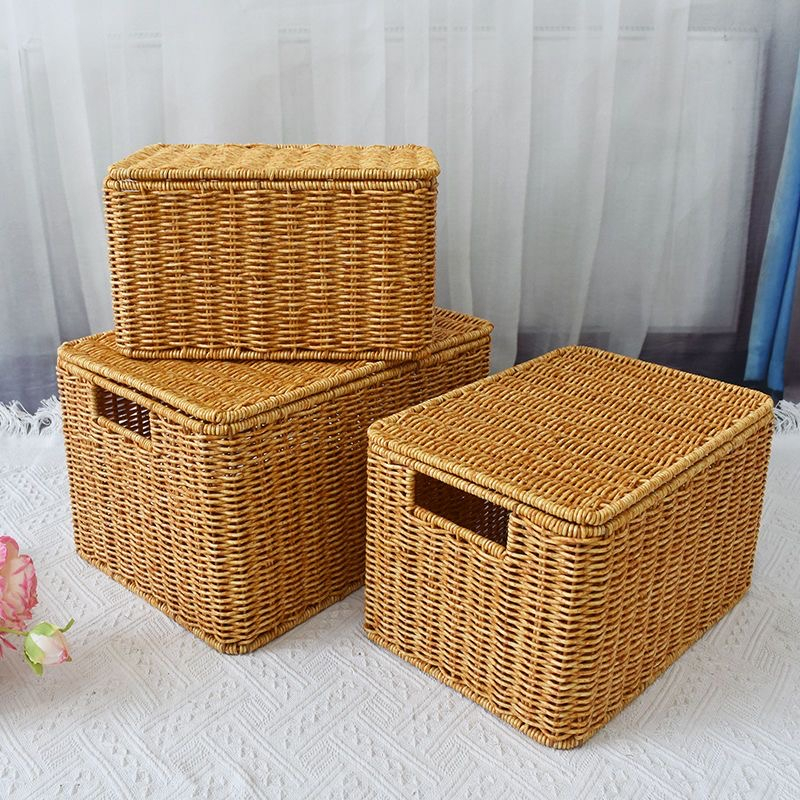 Storage Boxes, Bags & Baskets 399 บาท E MEIJIA ตะกร้าหวายสาน พร้อมฝาปิด กล่องเก็บของ  สําหรับจัดเก็บของ Home & Living