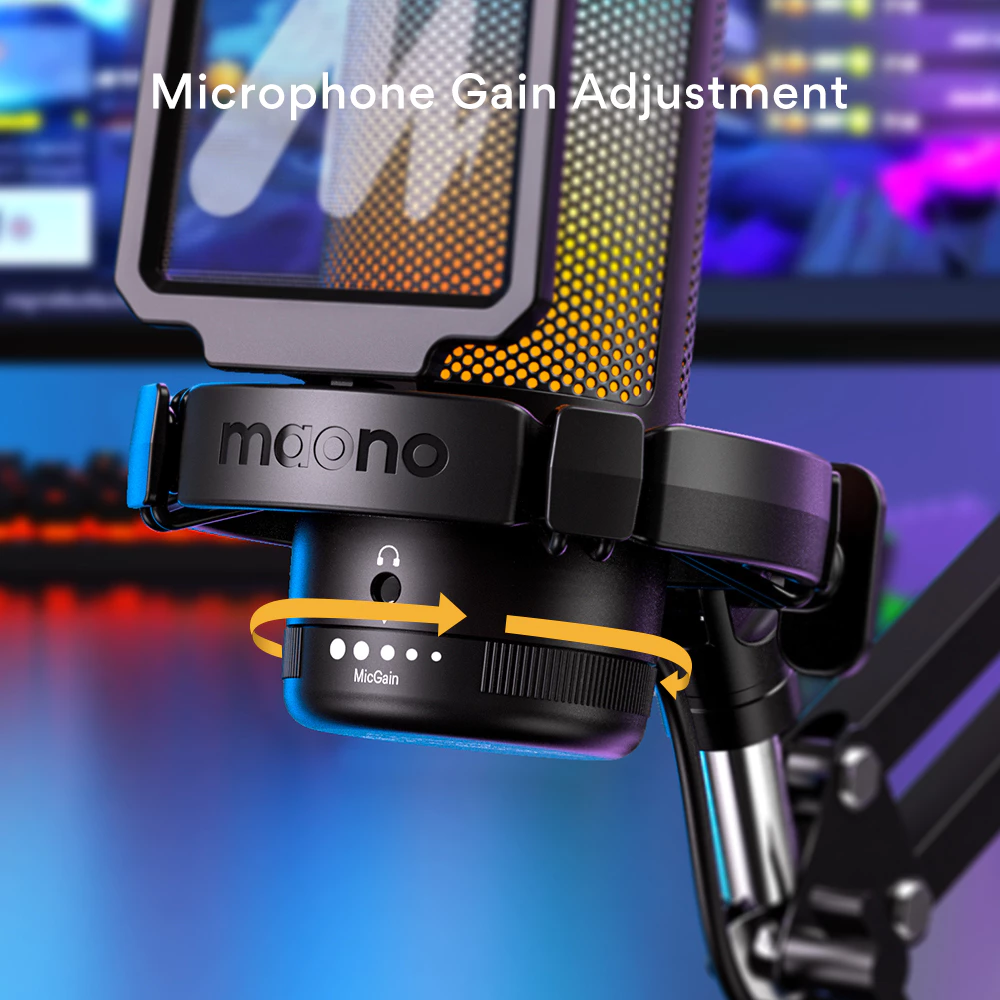Maono DGM20S RGB USB ไมโครโฟนคอนเดนเซอร์ ตัดเสียงรบกวน พร้อมไมโครโฟน และไฟ RGB แจ็คหูฟัง 3.5 มม. สําหรับ PC สมาร์ทโฟน เล่นเกม สตรีมมิ่ง thumbnail 7