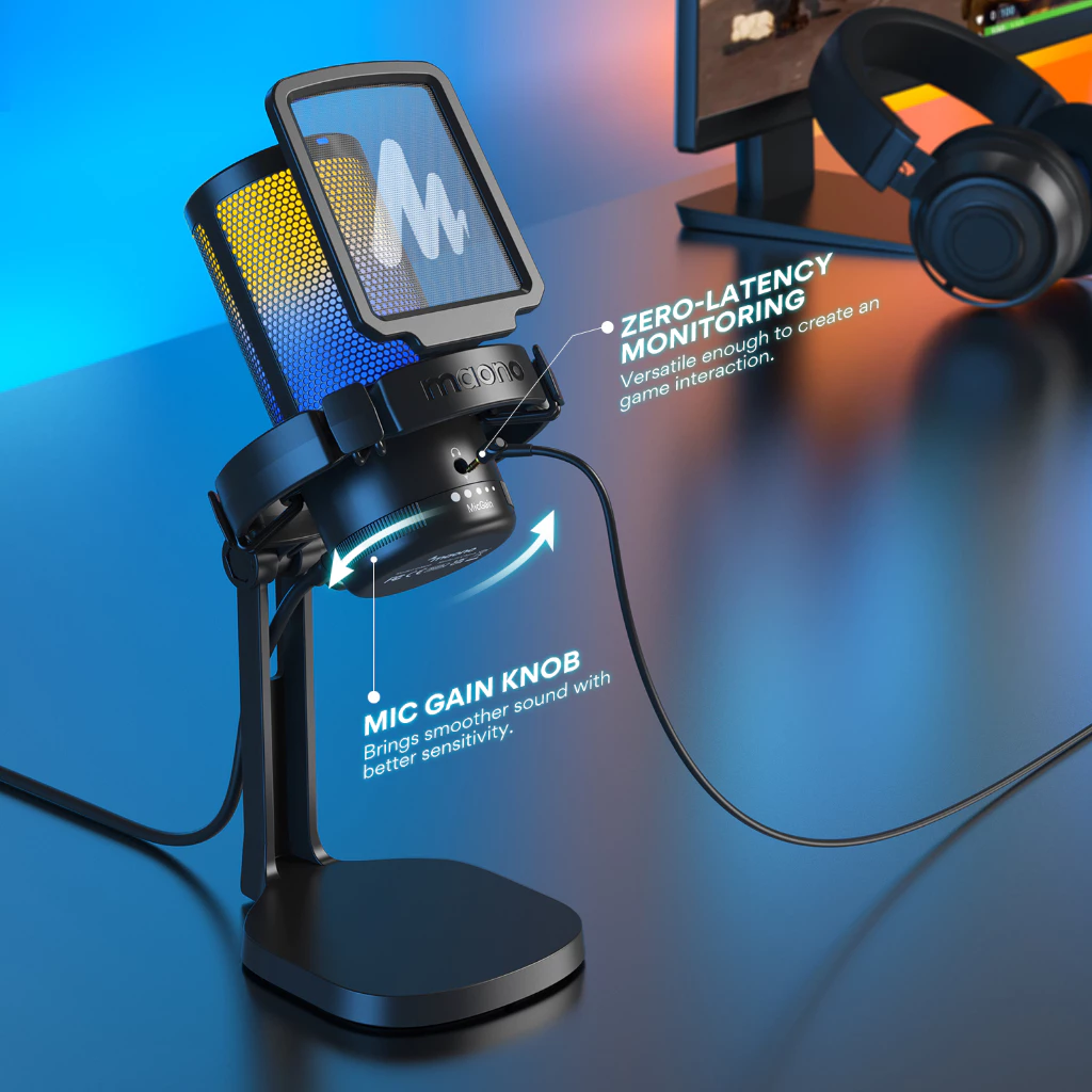 Maono DGM20S RGB USB ไมโครโฟนคอนเดนเซอร์ ตัดเสียงรบกวน พร้อมไมโครโฟน และไฟ RGB แจ็คหูฟัง 3.5 มม. สําหรับ PC สมาร์ทโฟน เล่นเกม สตรีมมิ่ง thumbnail 9