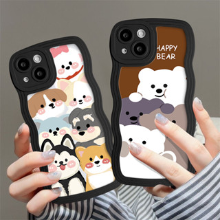 เคสโทรศัพท์มือถือแบบนิ่ม ลายการ์ตูนหมีน่ารัก ขอบหยัก สําหรับ Samsung A14 A50s A03s A32 A04s A04 A50 A52s A04E A21s A02s A12 A23 A13 A30s A20 A53 A31 A22 A52 A51 A33 A11