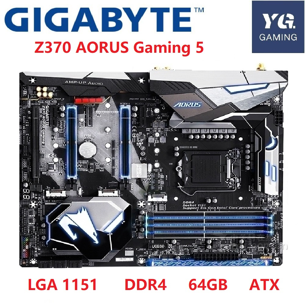 เมนบอร์ด Gigabyte Z370 AORUS Gaming 3 5 7 ATX lga1151 (8/9th gen) USED GAMING เมนบอร์ด