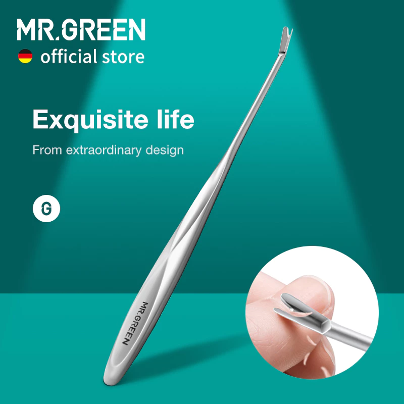 Mr.Green ที่ขูดหนังกําพร้า สเตนเลส เครื่องมือทําเล็บมืออาชีพ มีดกันจอนเล็บหนังกําพร้า