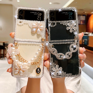 เคสโทรศัพท์มือถือแบบแข็ง ใส บางมาก พร้อมสายคล้อง สําหรับ Samsung Galaxy Z FLIP 5 1 2 FOLD 3 4 FLIP5 FLIP2 FLIP3 FLIP4 FOLD5 FOLD3 FOLD4