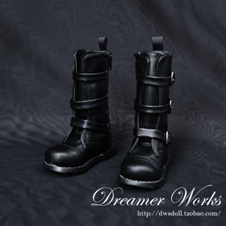 【bjd Shoes】ตุ๊กตา SD 1/3 1/4 ข้อเท้าสามปุ่ม สีดํา