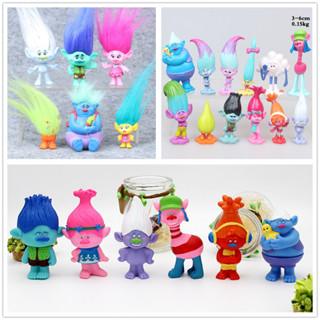 ตุ๊กตาฟิกเกอร์ PVC รูป Trolls Poppy Branch DJ Suki Cooper ของเล่นสะสม สําหรับเด็ก จํานวน 6 ชิ้น ต่อชุด 12 ชิ้น ต่อชุด