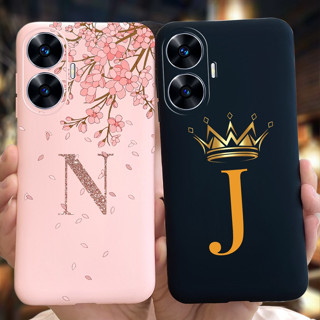 เคสโทรศัพท์มือถือ ซิลิโคน กันกระแทก ลายตัวอักษรมงกุฎ หรูหรา สําหรับ Realme C55 NFC 2023 RealmeC55 4G RMX3710 C 55