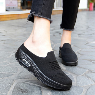 Size35~43 รองเท้าหัวโต รองเท้าผ้าใบเปิดส้นผู้หญิง