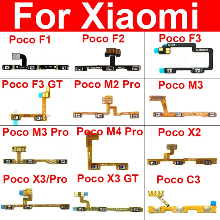 ปุ่มกดสวิตช์เปิดปิด ปิด ด้านข้าง สายแพร สําหรับ Xiaomi Poco X2 X3 NFC C3 M2 M3 F3 F2 Pro PocoPhone F