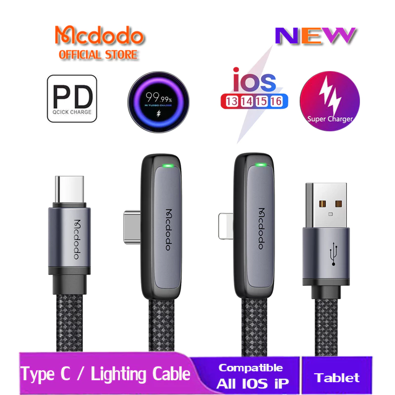 Mcdodo สายชาร์จเร็ว 100W USB เป็น Type C 36W PD Type C เป็น Lightning Type C สําหรับ iP 14ProMax 13 12 11 Xr 8 7 6 CA-335 336 334 279