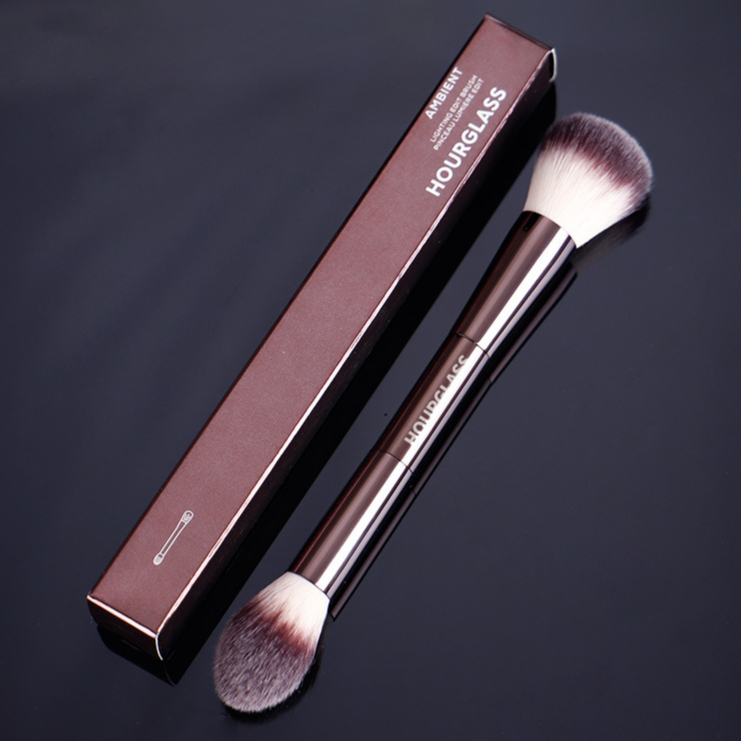 Hourglass double head highgloss blusher brush small loose powder foundation makeup brush
