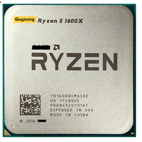 โปรเซสเซอร์ CPU YZX Ryzen 5 1600X R5 1600X 3.6GHz ใช้สำหรับเล่นเกม Zen 0.014 หกคอร์ สิบสองเธรด 95W L