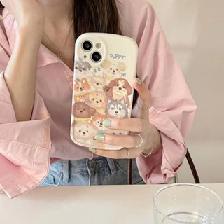 เคสโทรศัพท์มือถือแบบนิ่ม tpu ลายลูกสุนัขหลายตัว สําหรับ iPhone 14 14promax 14pro 11 12 12PRO 12PROMAX 13 13pro 13promax