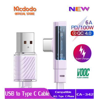 Mcdodo สายชาร์จเร็ว 100W 6A USB เป็น Type C QC4.0 QC3.0 SCP VOOC AFC สําหรับโทรศัพท์ Android Type C CA-342