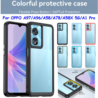 เคสโทรศัพท์มือถือแบบใส กันกระแทก กรอบหรูหรา สําหรับ OPPO A1 Pro Reno 8T OPPO A97 5G A96 5G A58 A78 A58X 5G