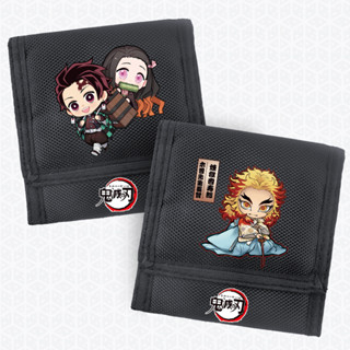 กระเป๋าสตางค์ แบบหลายชั้น ลายการ์ตูน Demon Slayer Wallet Kimetsu no Yaiba สไตล์สร้างสรรค์ สําหรับเด็ก