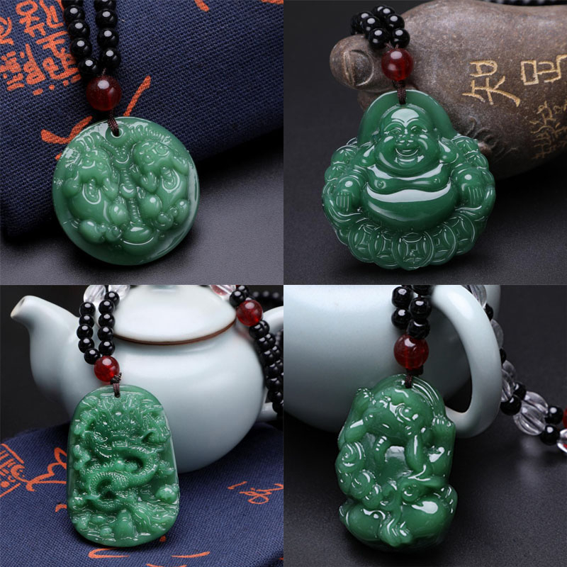 สร้อยคอ จี้อัญมณีนําโชค Piyao Dragon Buddha Lucky Feng Shui Pixiu เครื่องประดับแฟชั่น