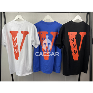 Vlone x 999 Juice WRLD Co branded Legends Never Die Orange V Basic TEE เสื้อยืดลําลอง แขนสั้น คอกลม พิมพ์ลายผลไม้