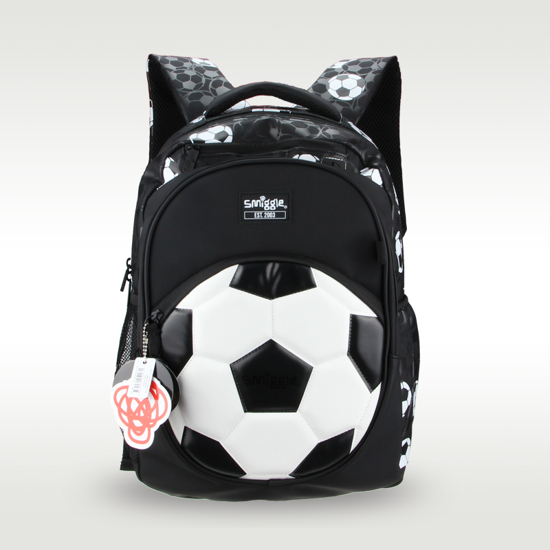 SMIGGLE ออสเตรเลียที่มีคุณภาพสูงเดิม ลักลอบ เด็กกระเป๋านักเรียนชายกระเป๋าเป้สะพายหลังใหม่บิ๊กฟุตบอลกันน้ํา ปู่ กระเป๋าหล่อ16นิ้ว&***