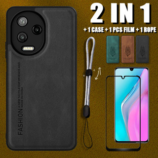 2 IN 1 เคสโทรศัพท์มือถือหนัง พร้อมตัวป้องกันหน้าจอ และเชือกคล้อง ปรับได้ หรูหรา สําหรับ Infinix Note 12 2023 Note 12 Pro 4G X676C X676B Note 20