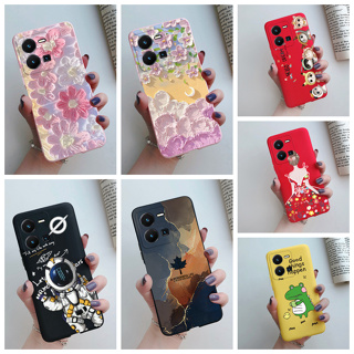 เคสโทรศัพท์มือถือ ซิลิโคนนิ่ม TPU ลายดอกไม้ สีชมพู สีแคนดี้ สําหรับ Vivo Y35 2022 Y35 Y 35 4G