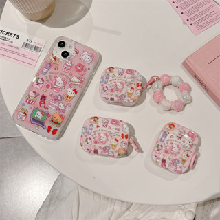 เคสหูฟัง ทรงสี่เหลี่ยม ลายแมว KT สําหรับ Apple AirPods Pro2 Pro AirPods 1 2 AirPods 3