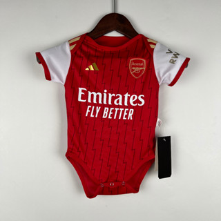 เสื้อกีฬาแขนสั้น ลายทีมชาติฟุตบอล Arsenal Home 6-12 12-24 2023-24 ชุดเหย้า สําหรับเด็ก