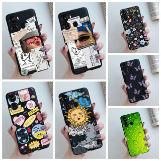 Itel P40 เคสโทรศัพท์มือถือ ซิลิโคน ลายฉลากดวงอาทิตย์ ดวงจันทร์ เจลลี่ สีดํา สําหรับ Itel P40 ItelP40