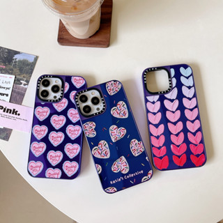 Katies เคสโทรศัพท์มือถือแบบกระจก ชุบไฟฟ้า ลายหัวใจ สีม่วง สําหรับ Iphone 11 14 13 12 11