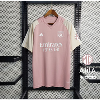 Lyon 23/24 Pink Special Edition kit S-2XL เพิ่มชื่อและหมายเลขได้