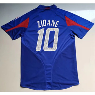 เสื้อกีฬาแขนสั้น ลายทีมชาติฟุตบอล France ZIDANE HENRY 2004 ชุดเหย้า คุณภาพสูง สไตล์เรโทร