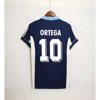 เสื้อกีฬาแขนสั้น ลายทีมชาติฟุตบอล Argent-tina ORTEGA BATISTUTA 1998 ชุดเหย้า คุณภาพสูง สไตล์เรโทร