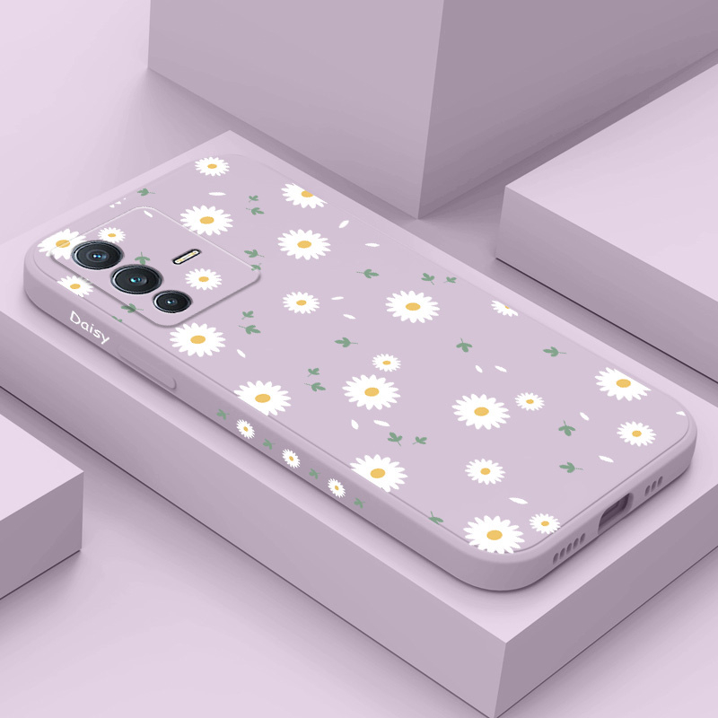 Deciduous Daisies เคสโทรศัพท์สําหรับ VIVO V23 V25 V23E V21 V20 2021 Pro 5G ซิลิโคนเหลวด้านข้างรูปแบบฝาครอบ