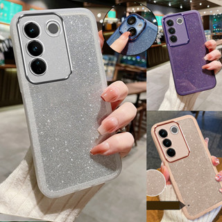 เคสโทรศัพท์มือถือแบบใส แต่งกลิตเตอร์ พร้อมที่ครอบกล้อง สําหรับ vivo v27 5g v27e v23 23 v20 y20i y20 y20s y12s y12a y20s g y11 y17 y12i y15 y12