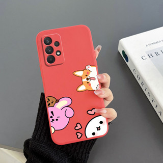 เคสโทรศัพท์มือถือ Tpu ขอบตรง ลายกระต่าย สีแดง สําหรับ Samsung A32 4G A32 5G A52 4G A52S 4G A72 4G A22 4G A22 5G