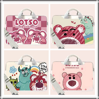 ⭐️ with tie rod strap⭐️【Lotso】Sleeves Laptop Bags 12 15 13.3 14 15.6inch Waterproof handbag Cartoon computer bag