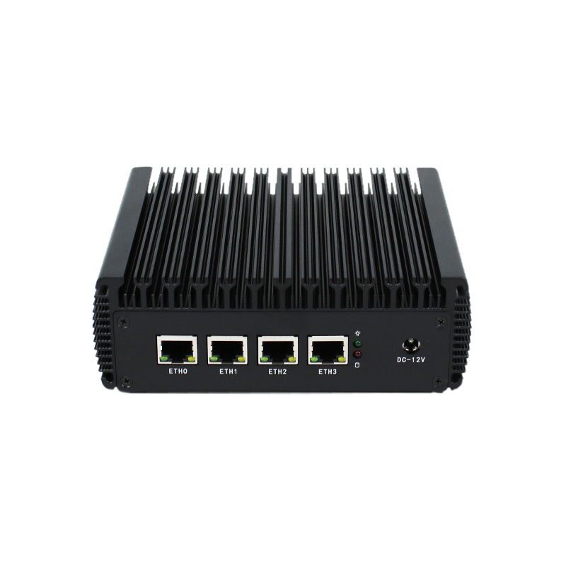 Fanless Soft Router Intel Celeron J3455 Quad Core Mini PC พร้อม VGA HDMI และ 4 Intel Gigabit LAN สํา