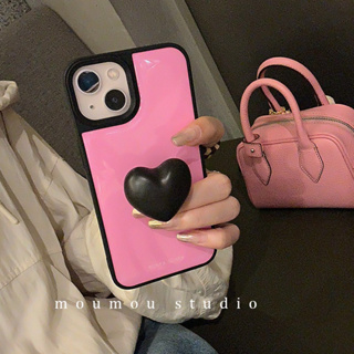 ใหม่ เคสโทรศัพท์มือถือ กันกระแทก ลายหัวใจ สีชมพู พร้อมขาตั้ง สําหรับ Apple iPhone 14promax 13 12 11 14pro 13pro 14