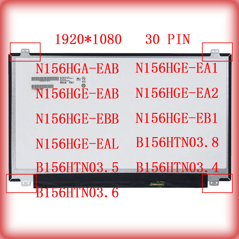 15.6 นิ้ว N156HGA-EAB N156HGE-EAB N156HGE-EBB N156HGE-EAL N156HGE-EA1 N156HGE-EA2 N156HTN1 B156H4TN0